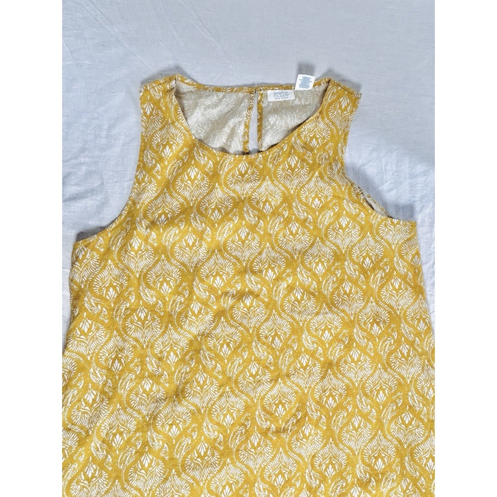 Sigrid Olsen Womens Tunic Dress Mustard Yellow Sleeveless XL Linen Pockets - Picture 2 of 8